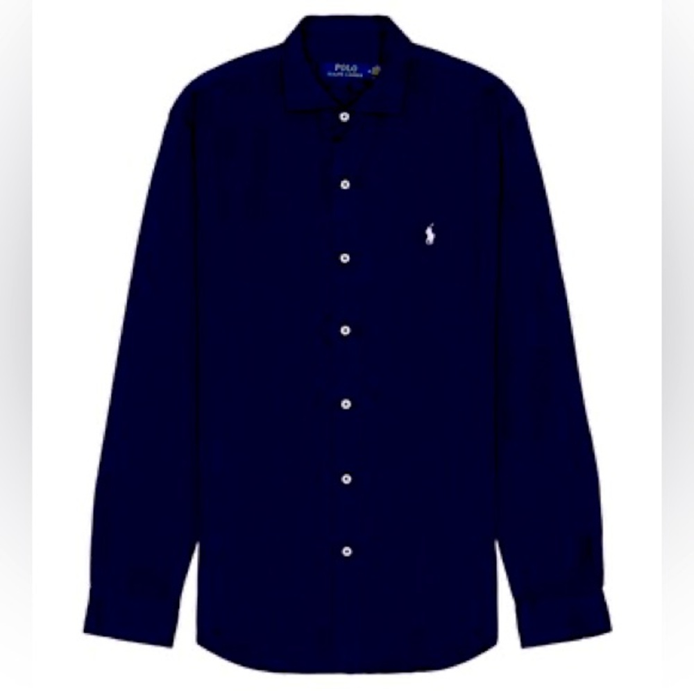 NAVY BLUE POLO LINEN SHIRT